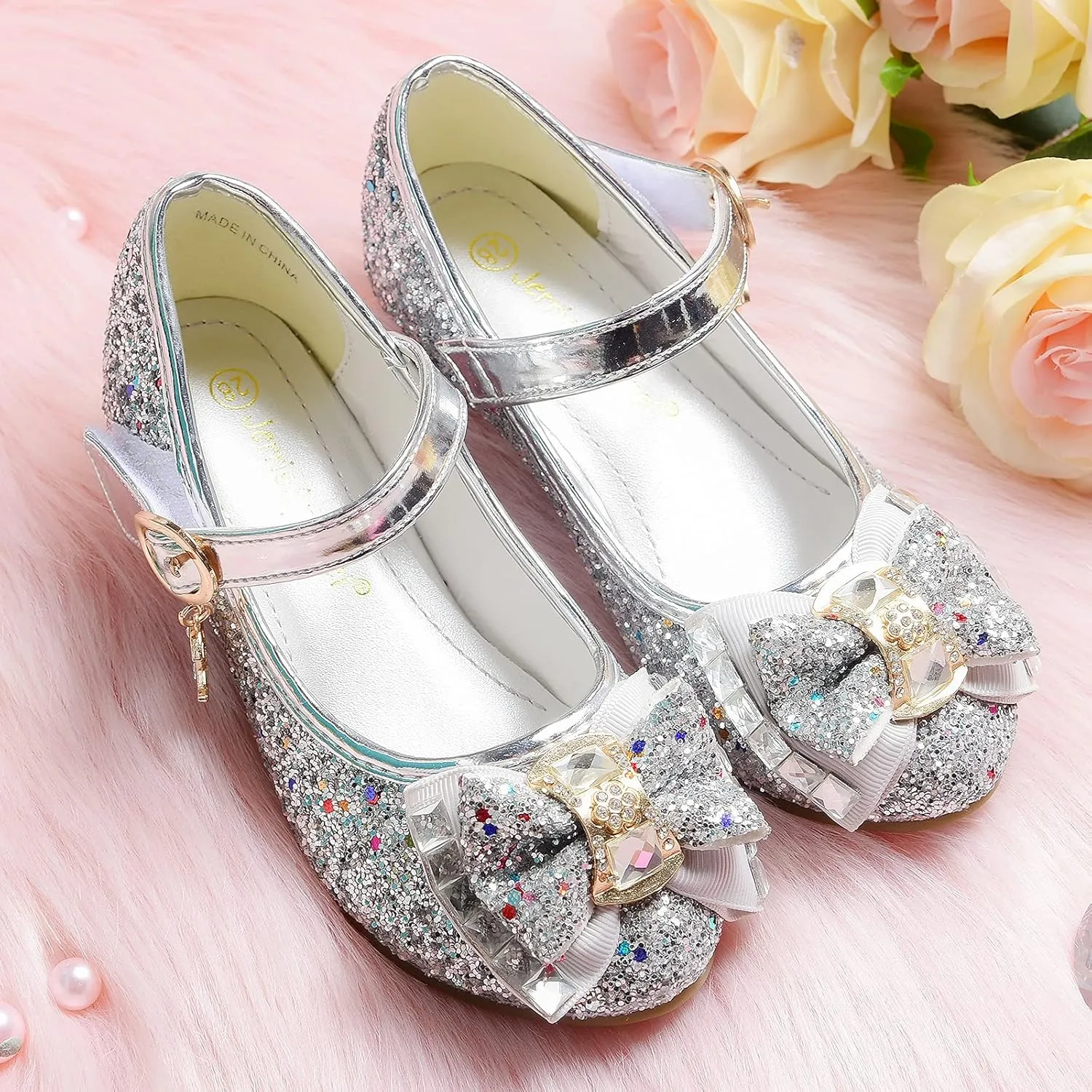 Flower Girls Princess Costume Party Dress Glitter Shoes Mary Janes