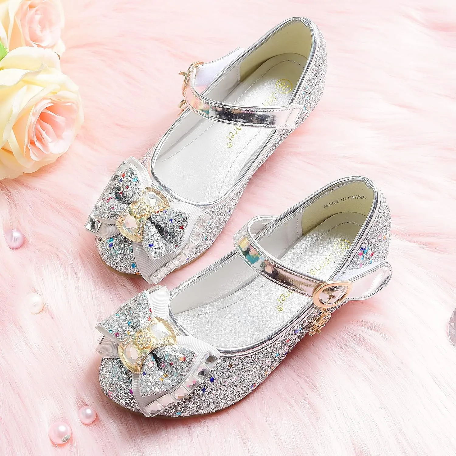 Flower Girls Princess Costume Party Dress Glitter Shoes Mary Janes