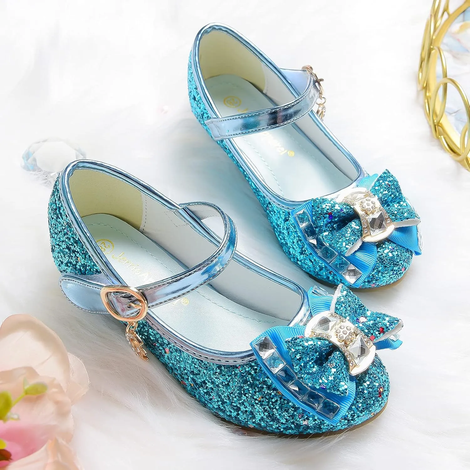 Flower Girls Princess Costume Party Dress Glitter Shoes Mary Janes