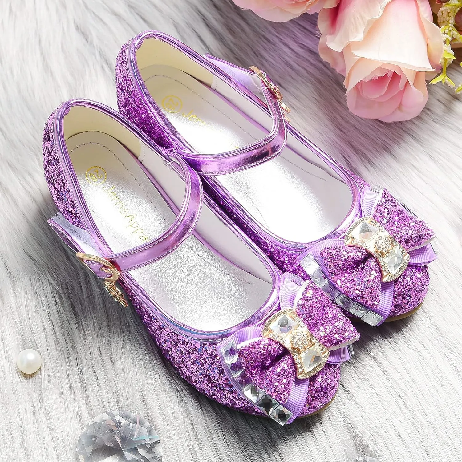 Flower Girls Princess Costume Party Dress Glitter Shoes Mary Janes