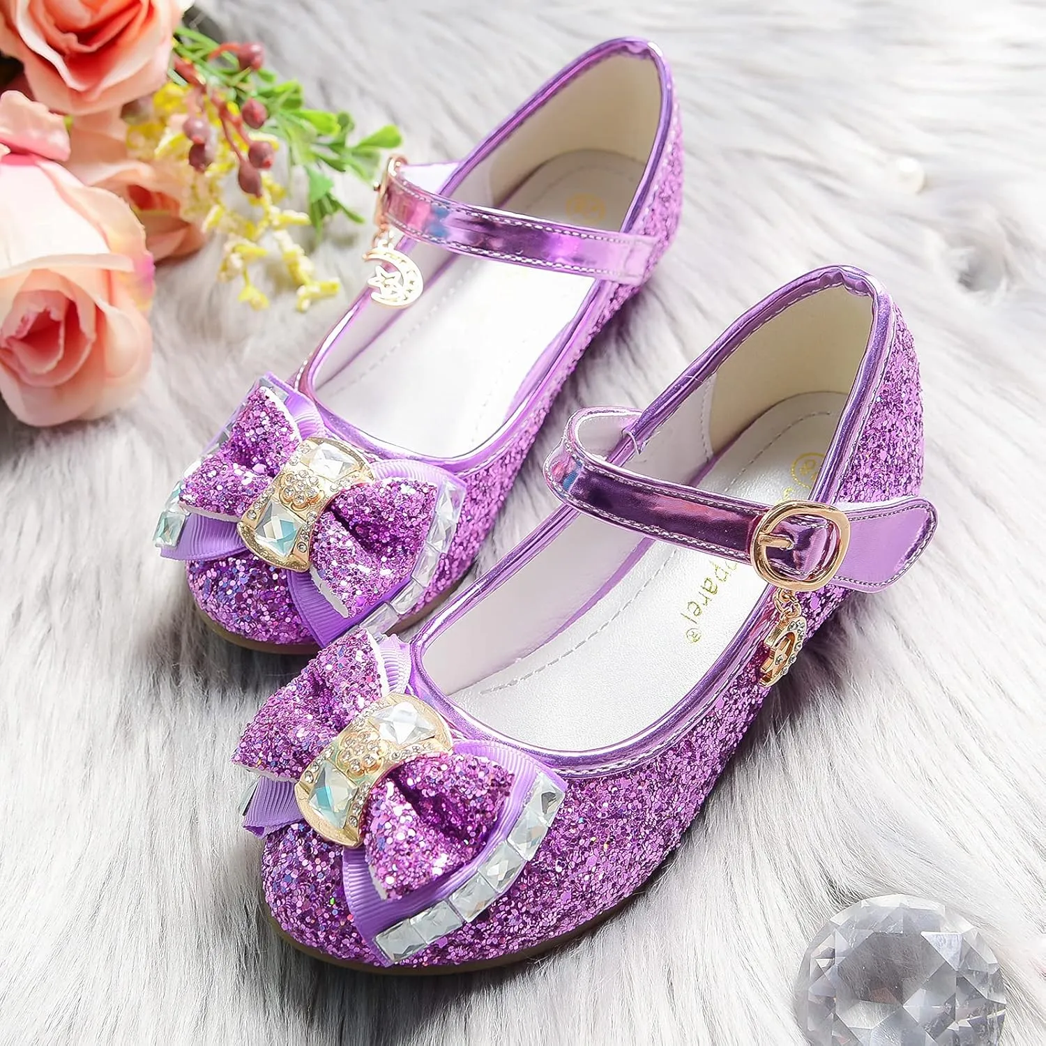 Flower Girls Princess Costume Party Dress Glitter Shoes Mary Janes