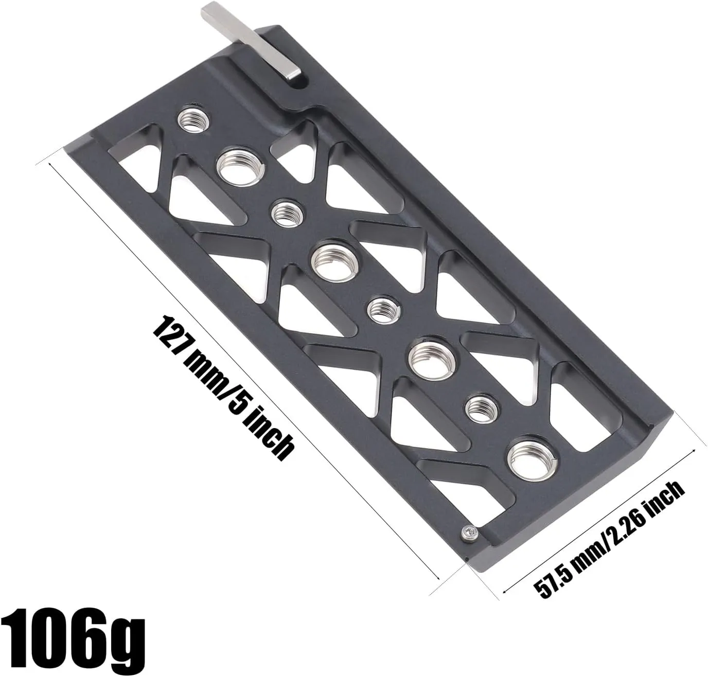 FocusFoto 5" Dovetail Bridge Plate Bottom Tripod Baseplate Lightweight Base Plate Mount for Tilta Standard Camera Cage