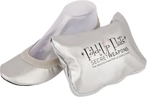 Foldable Ballet Flats Shoes,Portable Comfortable Roll Up Travel Shoes with Carry Purse & Carry Bag with a Solid Sole,Colours Black,Silver,Champagne and Leopard