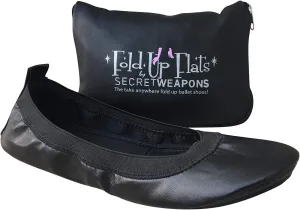 Foldable Ballet Flats Shoes,Portable Comfortable Roll Up Travel Shoes with Carry Purse & Carry Bag with a Solid Sole,Colours Black,Silver,Champagne and Leopard
