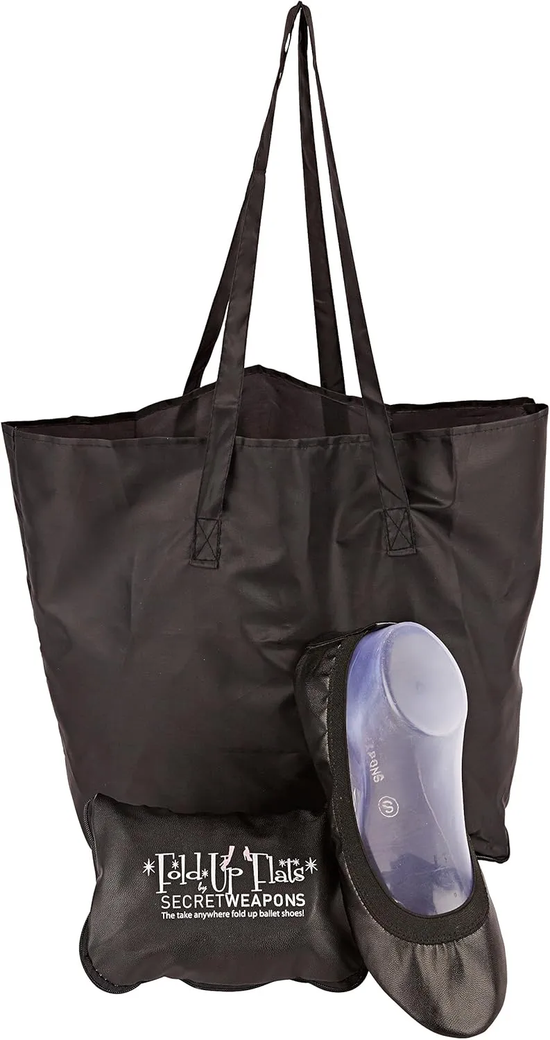 Foldable Ballet Flats Shoes,Portable Comfortable Roll Up Travel Shoes with Carry Purse & Carry Bag with a Solid Sole,Colours Black,Silver,Champagne and Leopard