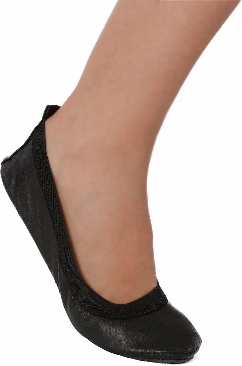 Foldable Ballet Flats Shoes,Portable Comfortable Roll Up Travel Shoes with Carry Purse & Carry Bag with a Solid Sole,Colours Black,Silver,Champagne and Leopard