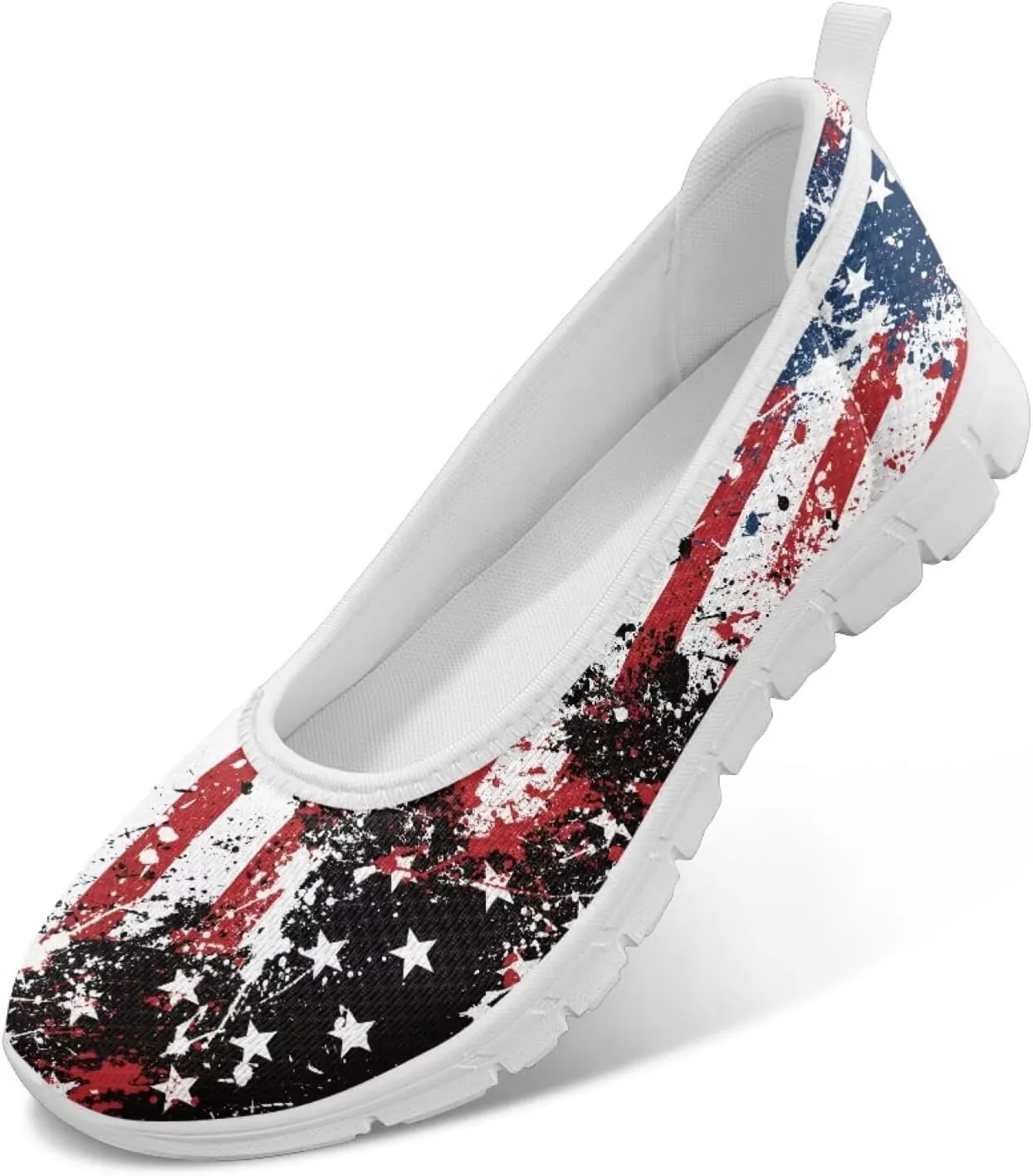 Forchrinse Colorful Palm Print Womens Slip on Walking Loafer Shoes Casual Comfy Dressy Shoes Ballet Flat Lightweight US5.5