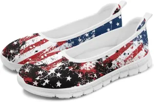Forchrinse Colorful Palm Print Womens Slip on Walking Loafer Shoes Casual Comfy Dressy Shoes Ballet Flat Lightweight US5.5
