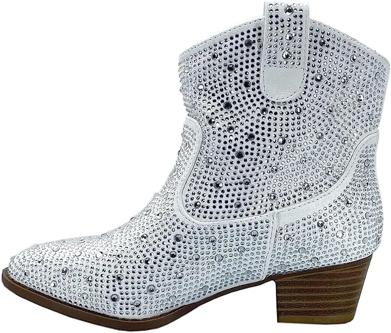 Forever Girls Rhinestone Cowboy Boots Kids Low Heel Dress Booties