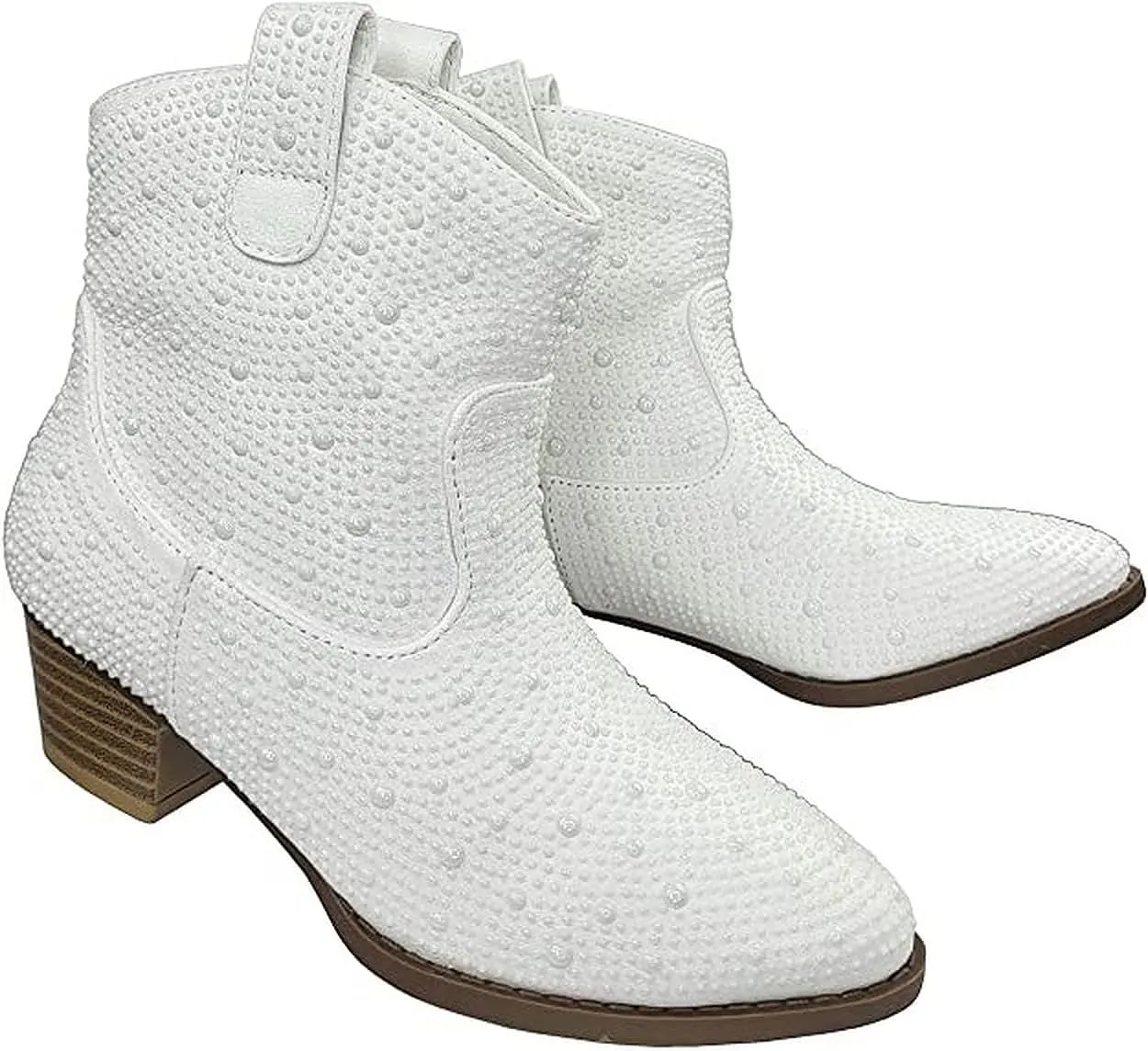 Forever Girls Rhinestone Cowboy Boots Kids Low Heel Dress Booties