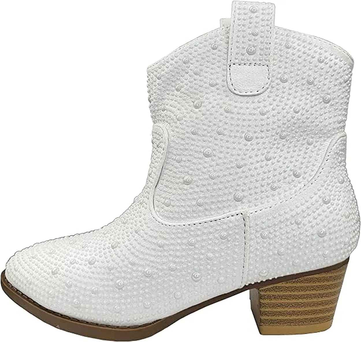 Forever Girls Rhinestone Cowboy Boots Kids Low Heel Dress Booties