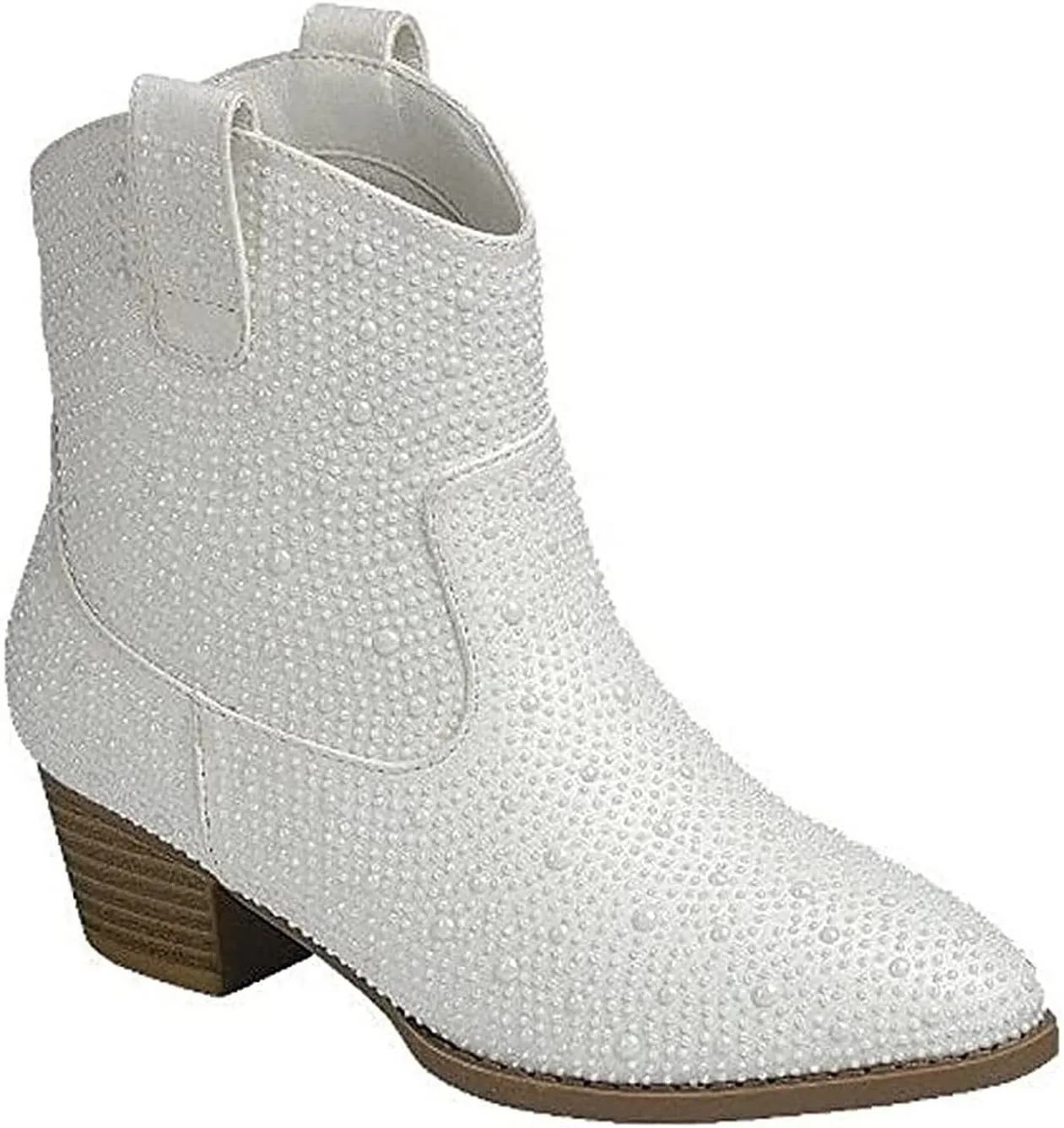 Forever Girls Rhinestone Cowboy Boots Kids Low Heel Dress Booties
