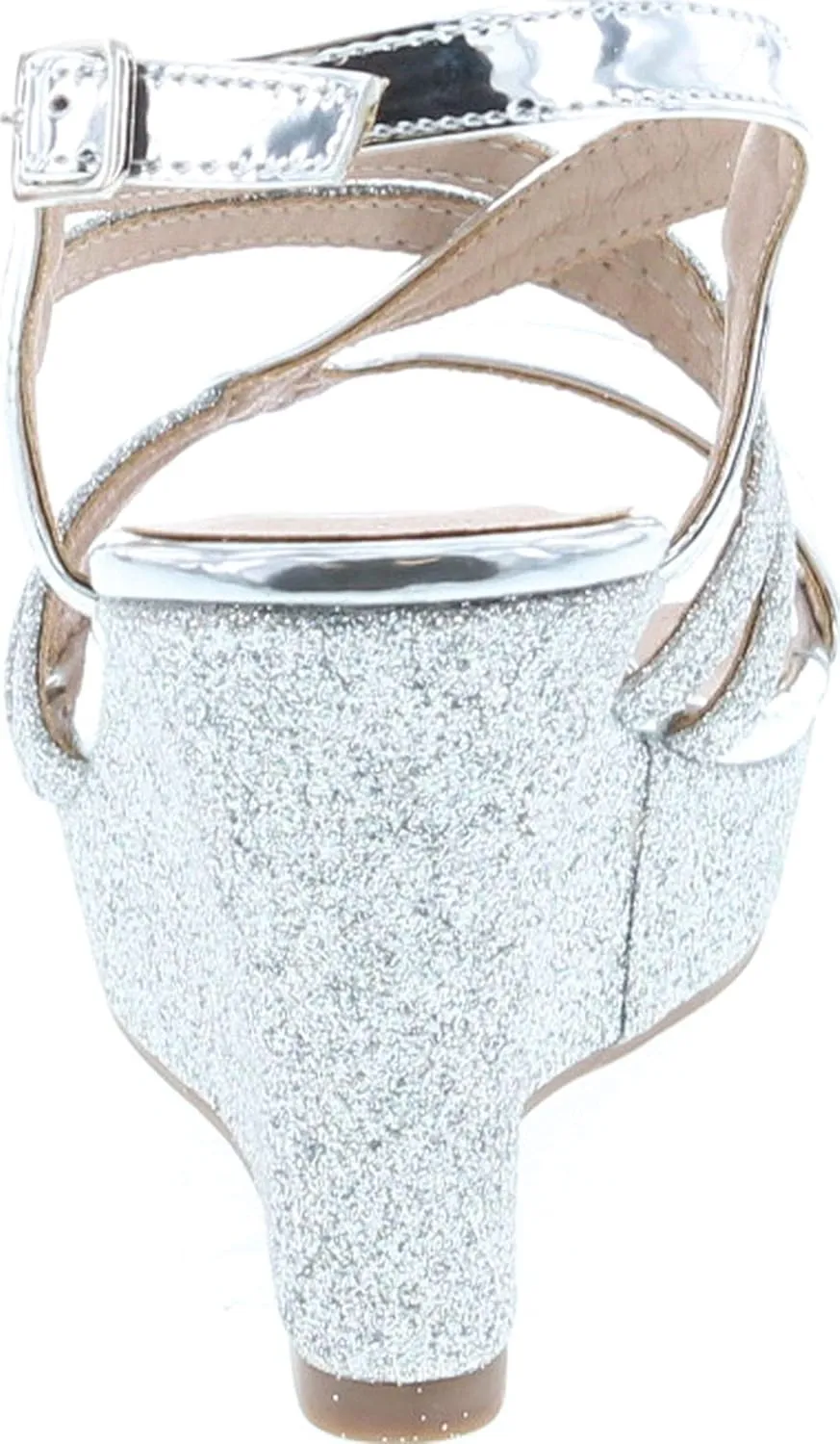 Forever Link Women's Glitter Strappy Wrapped Wedge Heel Platform Sandals