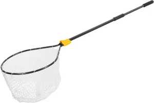 Frabill Conservation Telescoping Handle Net | Teardrop Hoop Size: 23" X 26" | Telescoping Handle: 35-60" | Netting: Tangle-Free Micromesh | Net Depth: 22",Black/Yellow