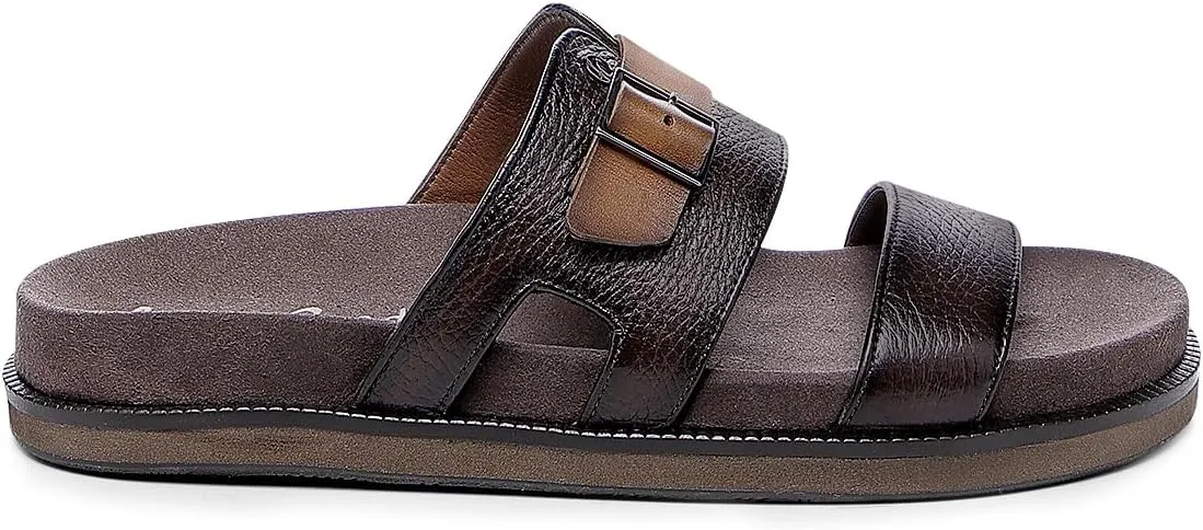FRANCO CUADRA | Brown Deer Leather Sandal for Men with Modern and Comfortable Design 4M5VNTV