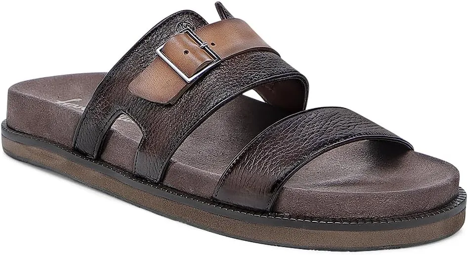 FRANCO CUADRA | Brown Deer Leather Sandal for Men with Modern and Comfortable Design 4M5VNTV