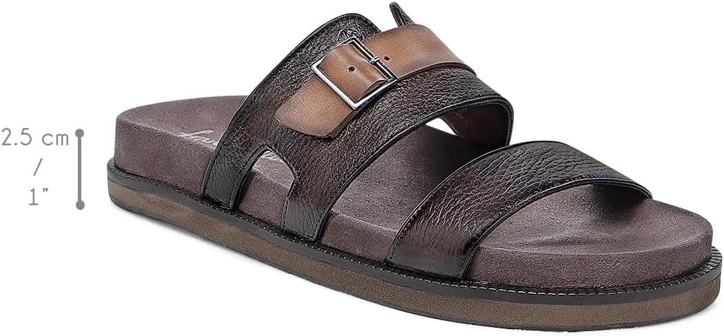 FRANCO CUADRA | Brown Deer Leather Sandal for Men with Modern and Comfortable Design 4M5VNTV