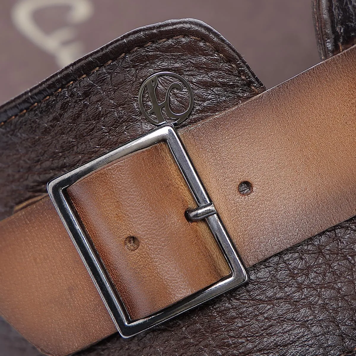 FRANCO CUADRA | Brown Deer Leather Sandal for Men with Modern and Comfortable Design 4M5VNTV