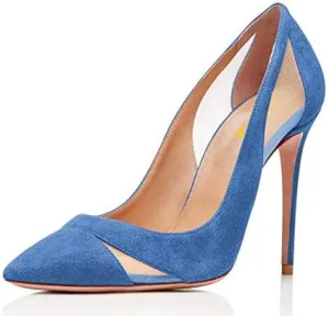 FSJ Women Elegant Mesh High Heel Pump Pointed Toe Stiletto Thin Slip on Dress Prom Party Ladie Shoes Size 4-15 US