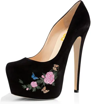 FSJ Women Extreme High Stiletto Heels Platform Pumps Slip On Pointed Toe Sexy Wedding Dress Shoe US Size 4-15 M