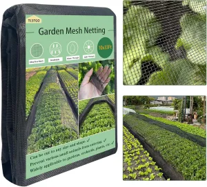 Garden Netting Thickened,10x33FT Black Garden Net Ultra Fine Vegetables Netting for Raised Beds Plant Net Protection Fruits Shrubs Crops Greenhouse Row Cover Birds Animals Barrier Mesh