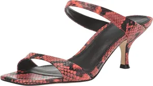 Genia Heeled Slide 7 / M / Coral Snake Printed Leather