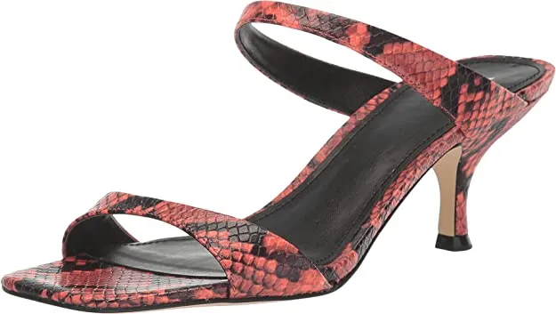 Genia Heeled Slide 7 / M / Coral Snake Printed Leather