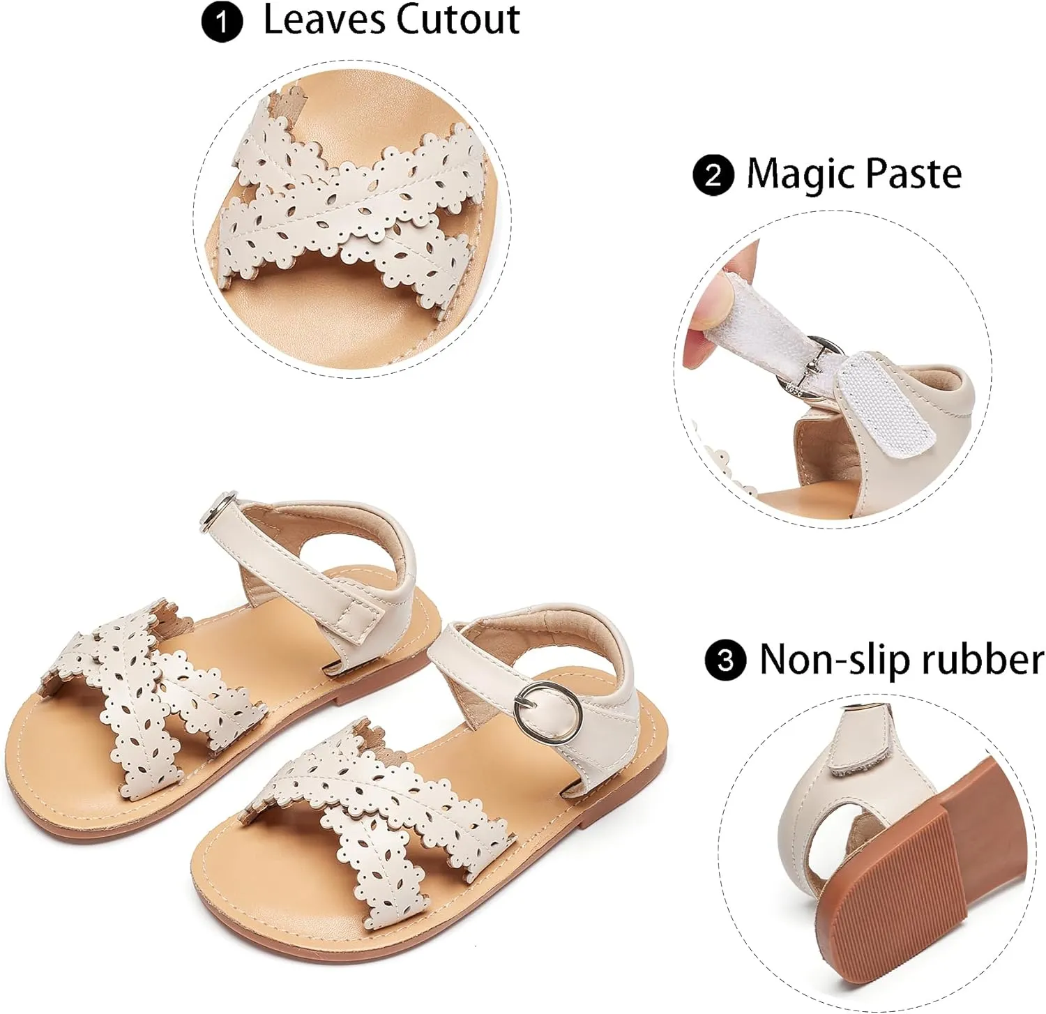 GINFIVE Toddler Girls Sandals Girls Toddler Sandals Little Girls Kids Shoes