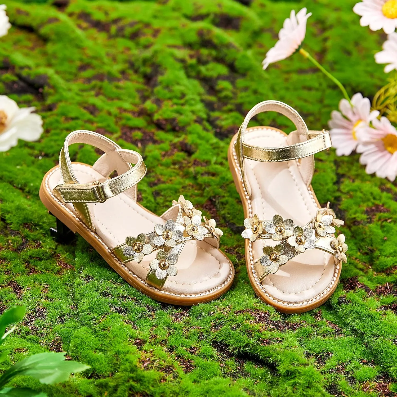 GINFIVE Toddler Girls Sandals Little Girls Kids Summer Shoes Toddler Sandals