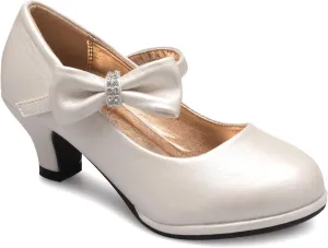 Girls Bow Mary Jane Kitten Heel Pumps (Toddler/Little Girl)