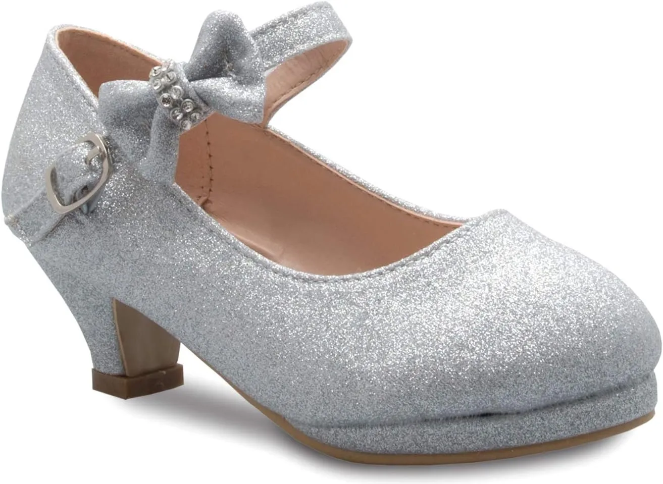 Girls Bow Mary Jane Kitten Heel Pumps (Toddler/Little Girl)