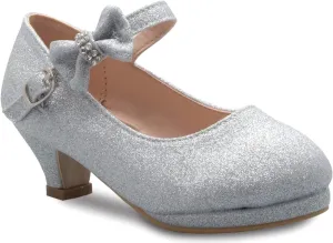 Girls Bow Mary Jane Kitten Heel Pumps (Toddler/Little Girl)