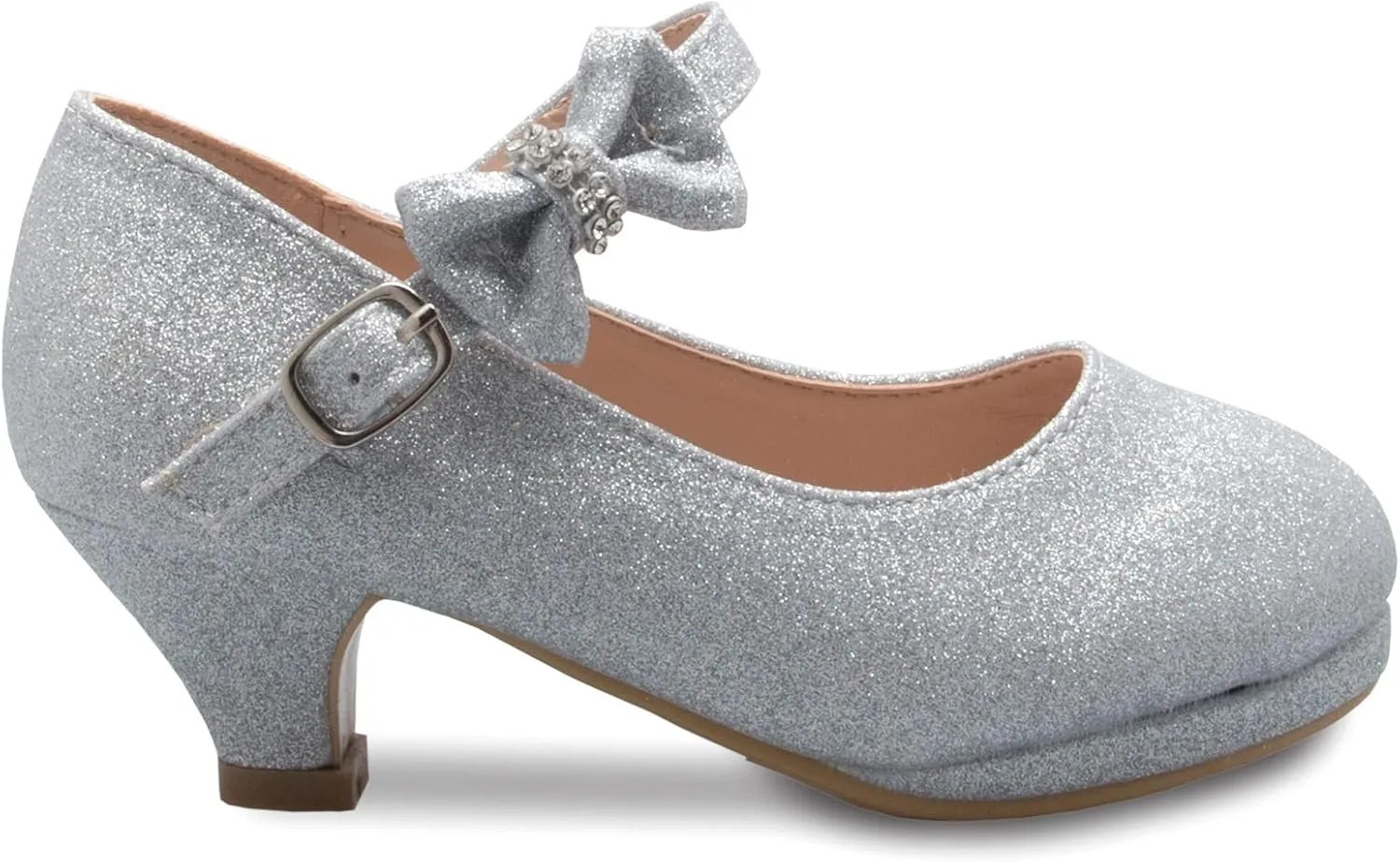 Girls Bow Mary Jane Kitten Heel Pumps (Toddler/Little Girl)
