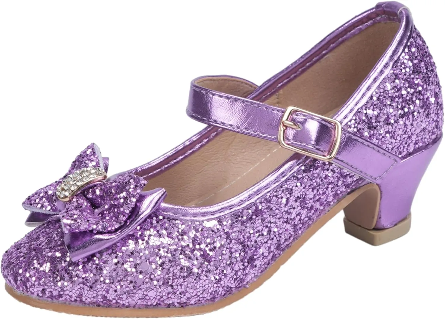 Girls Dress Shoes Low Heel Princess Shoes Wedding Party Mary Jane Flats for Toddler/Little Kids