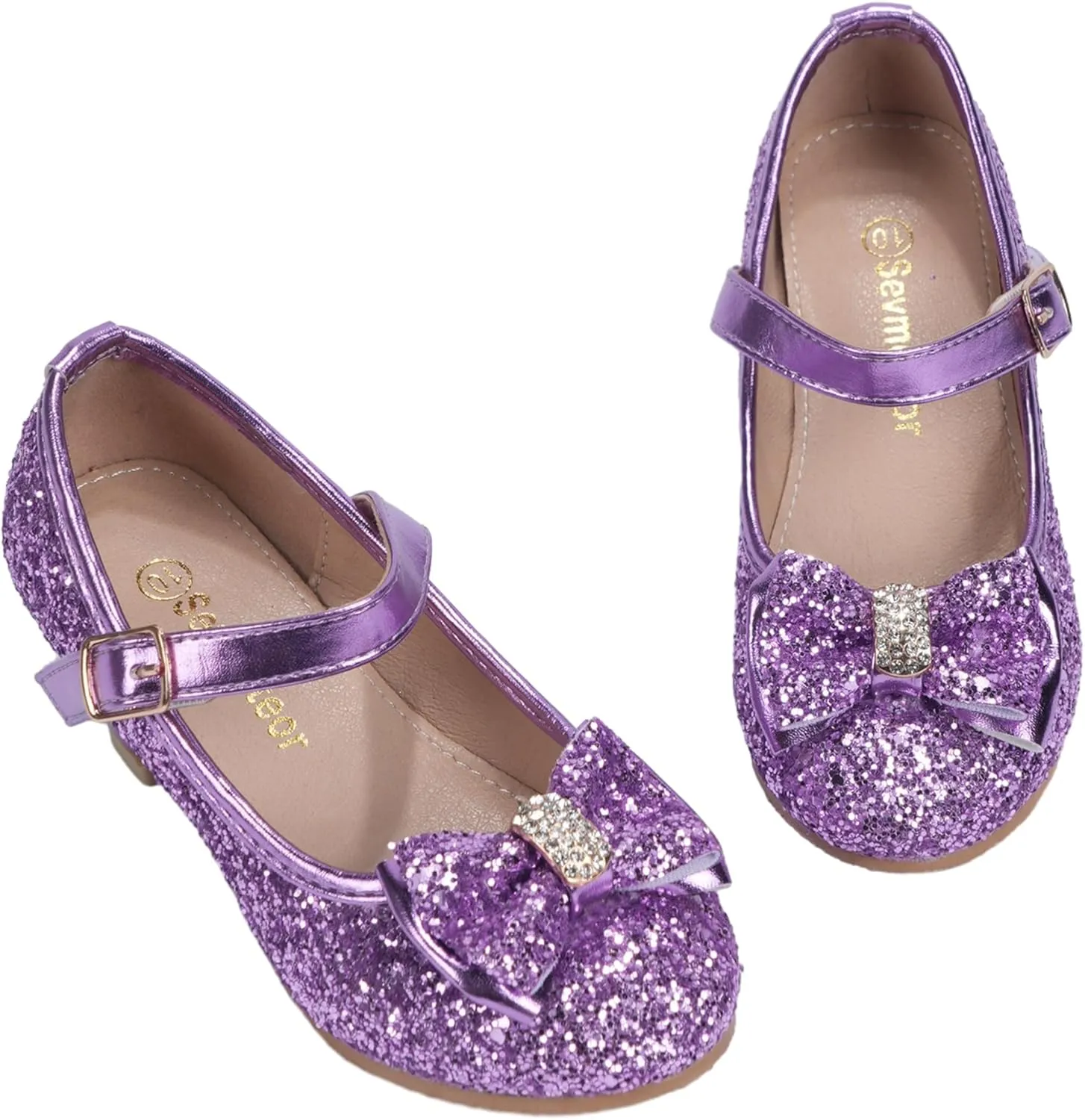 Girls Dress Shoes Low Heel Princess Shoes Wedding Party Mary Jane Flats for Toddler/Little Kids