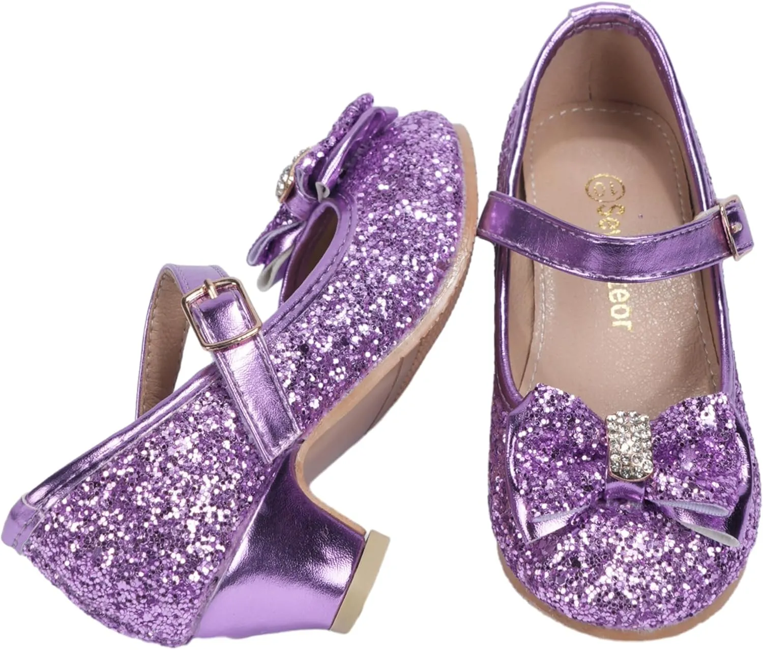 Girls Dress Shoes Low Heel Princess Shoes Wedding Party Mary Jane Flats for Toddler/Little Kids