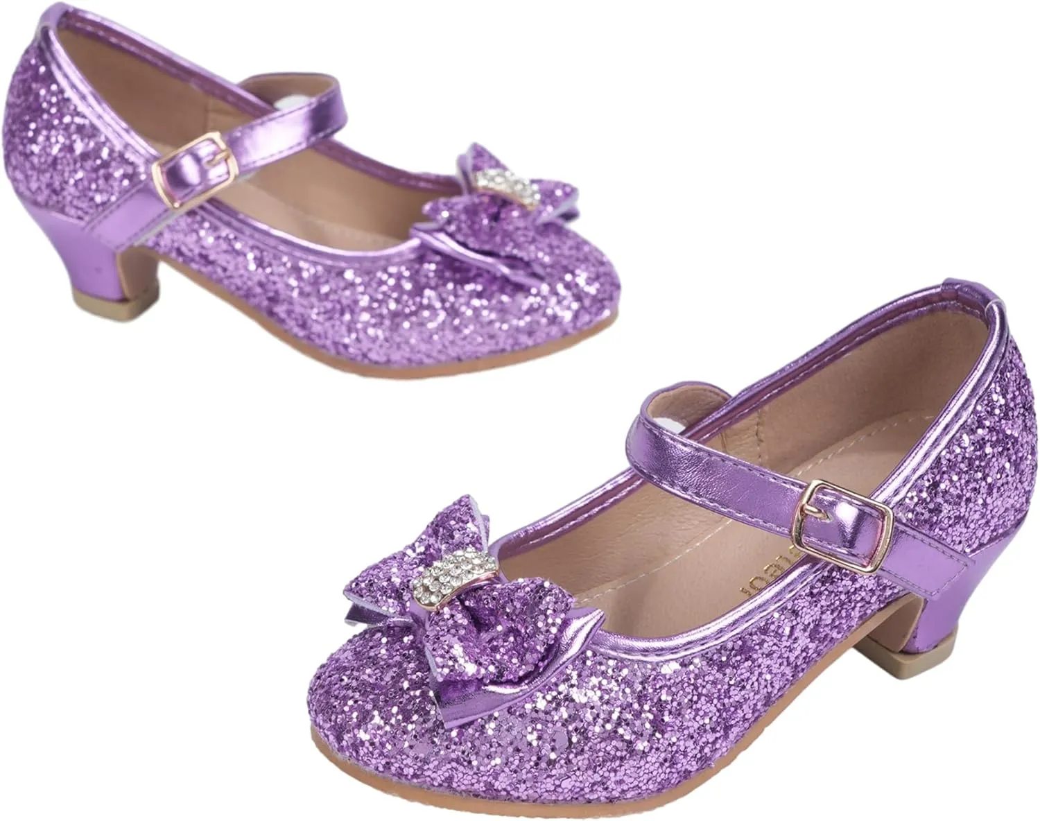 Girls Dress Shoes Low Heel Princess Shoes Wedding Party Mary Jane Flats for Toddler/Little Kids