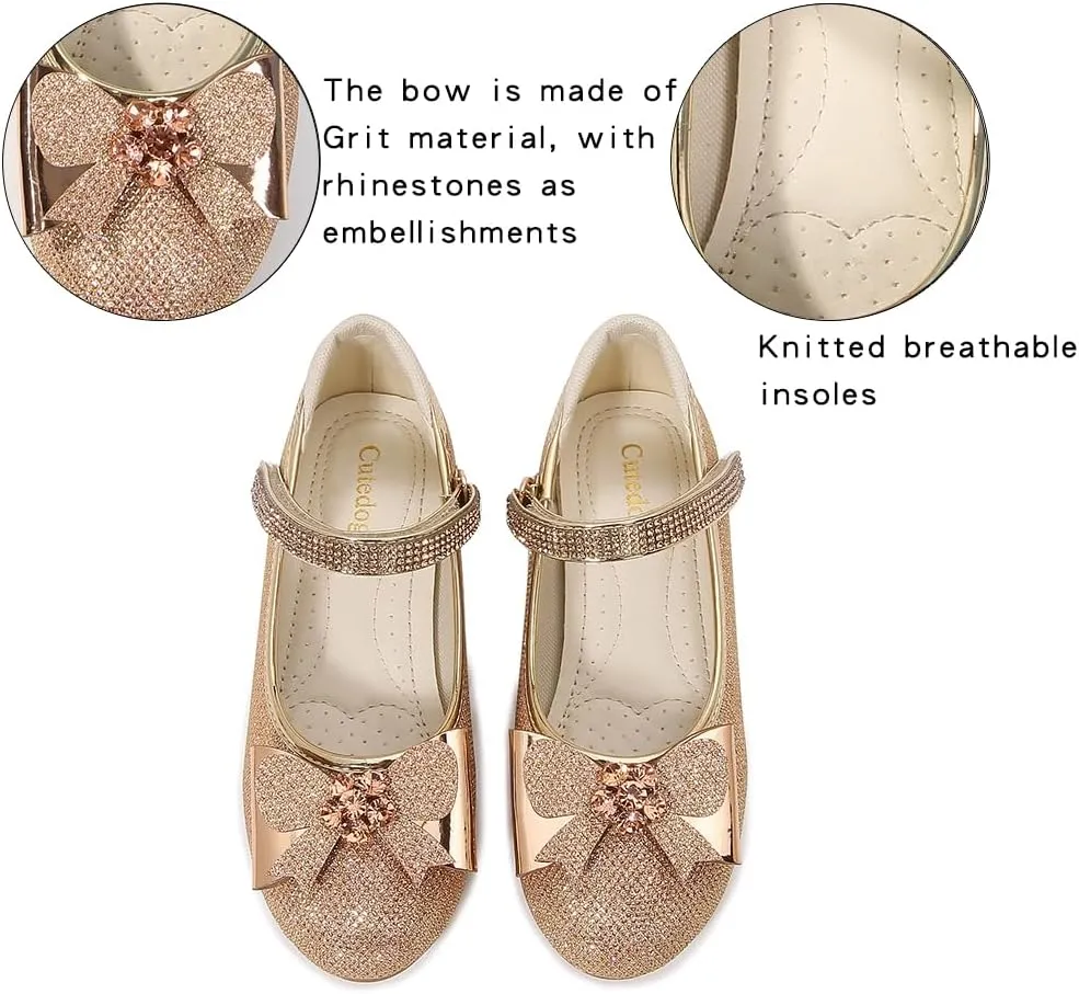 Girls Dress Shoes Prom Shoes Wedding Shoes Low Heel Glitter Toddler Shoes