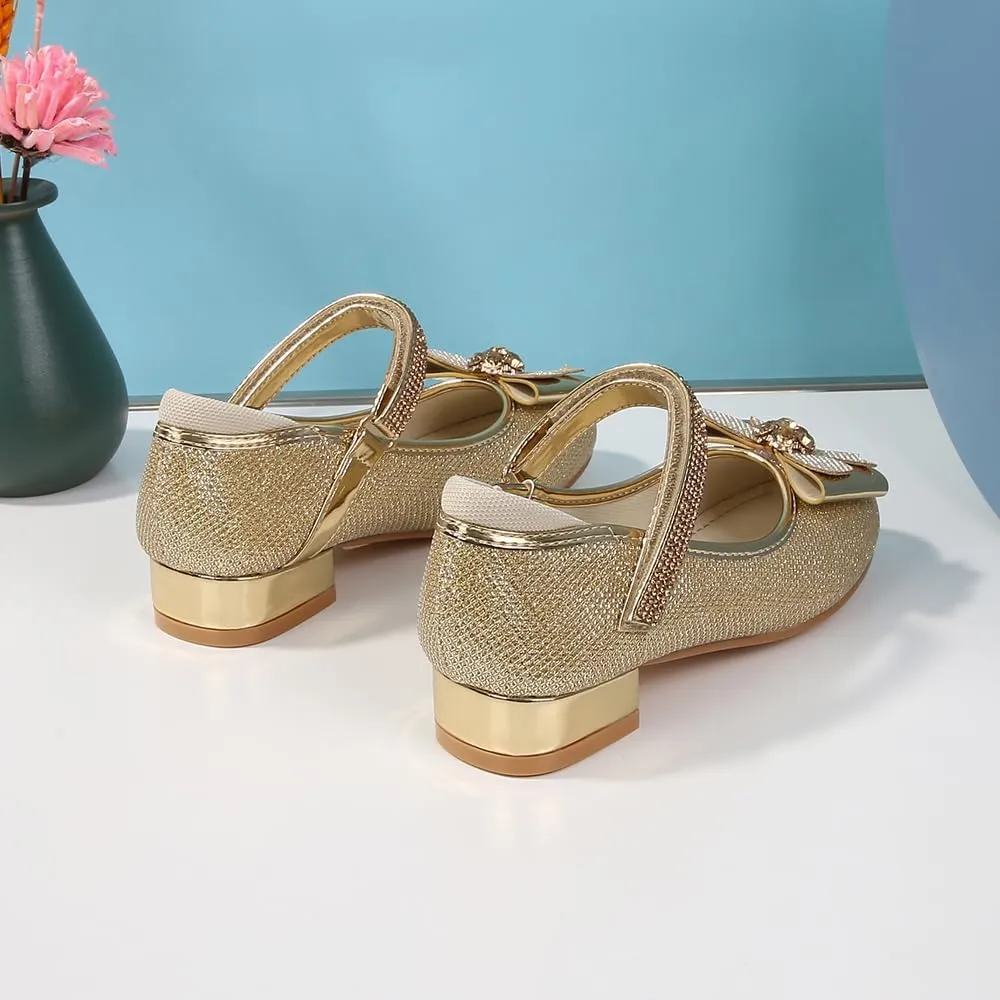 Girls Dress Shoes Prom Shoes Wedding Shoes Low Heel Glitter Toddler Shoes
