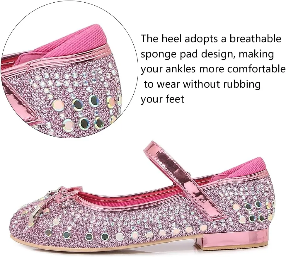 Girls Dress Shoes Prom Shoes Wedding Shoes Low Heel Glitter Toddler Shoes