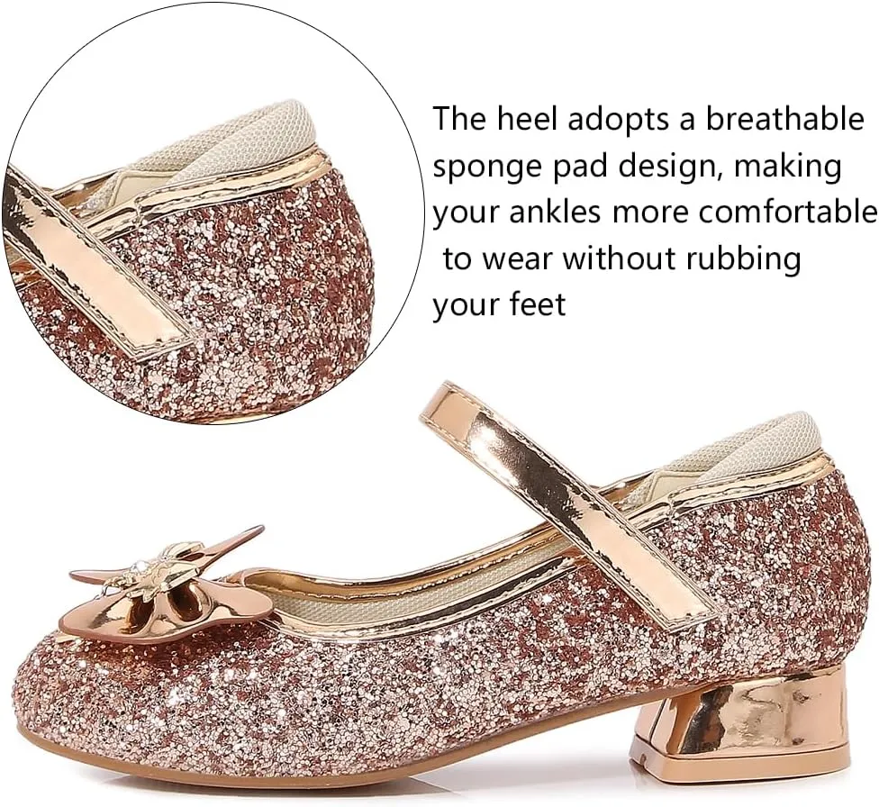 Girls Dress Shoes Prom Shoes Wedding Shoes Low Heel Glitter Toddler Shoes