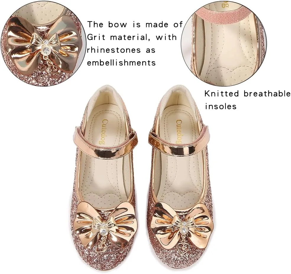 Girls Dress Shoes Prom Shoes Wedding Shoes Low Heel Glitter Toddler Shoes