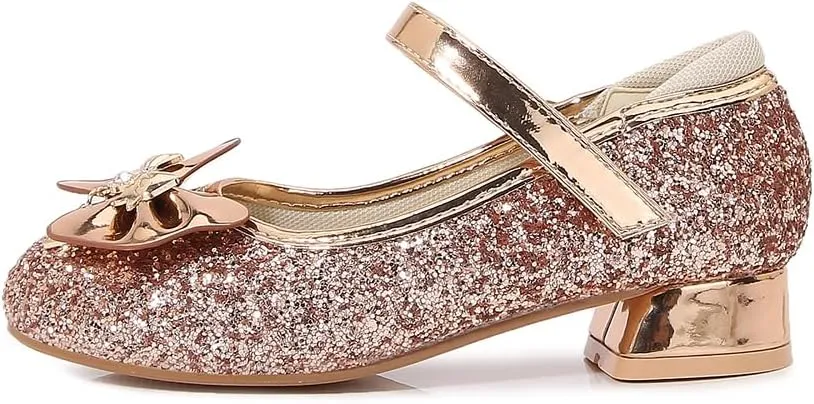 Girls Dress Shoes Prom Shoes Wedding Shoes Low Heel Glitter Toddler Shoes