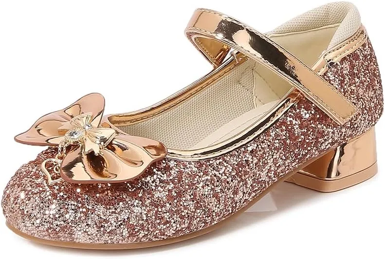 Girls Dress Shoes Prom Shoes Wedding Shoes Low Heel Glitter Toddler Shoes
