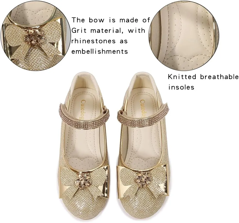 Girls Dress Shoes Prom Shoes Wedding Shoes Low Heel Glitter Toddler Shoes