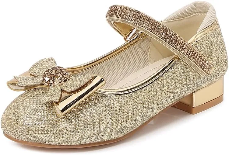 Girls Dress Shoes Prom Shoes Wedding Shoes Low Heel Glitter Toddler Shoes