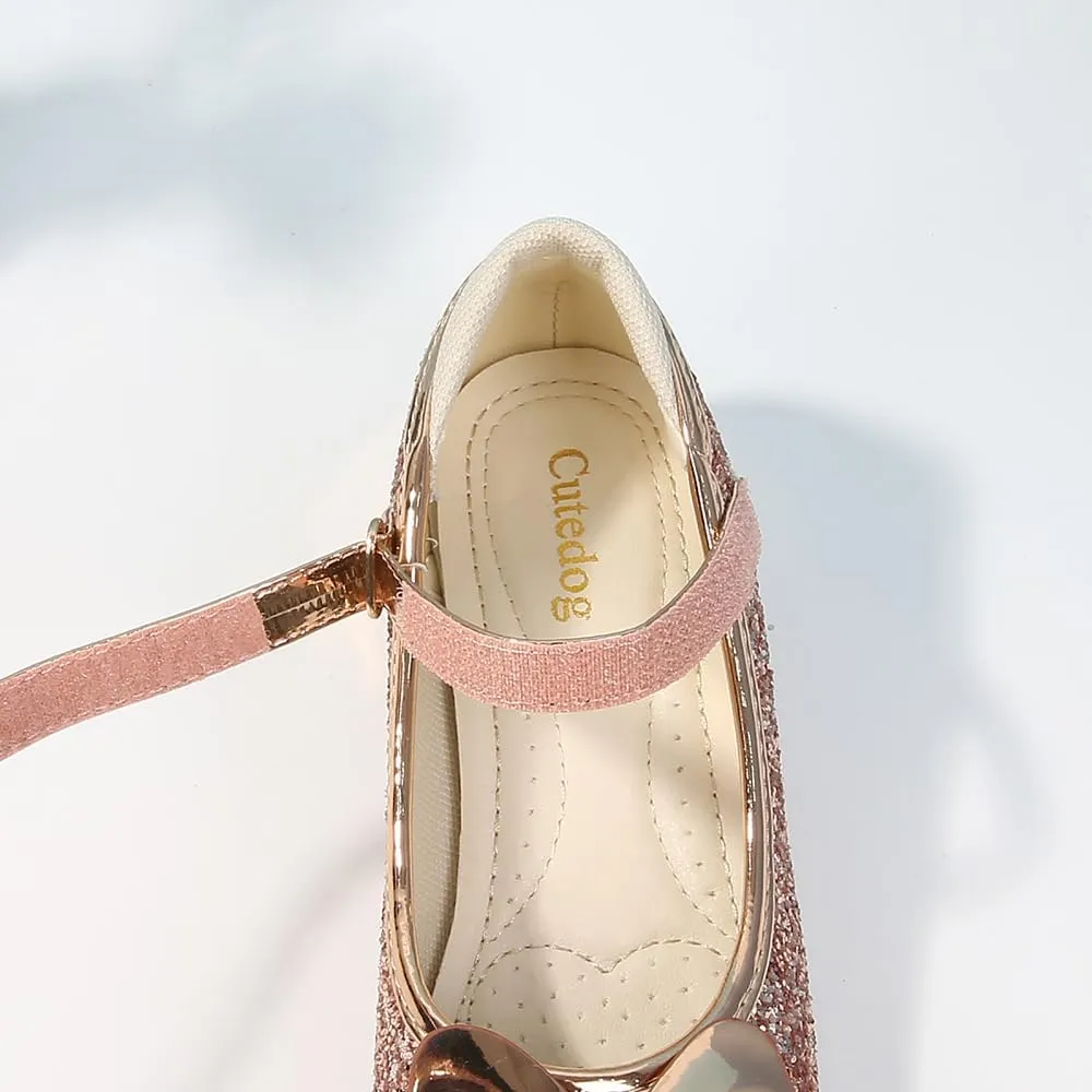 Girls Dress Shoes Prom Shoes Wedding Shoes Low Heel Glitter Toddler Shoes