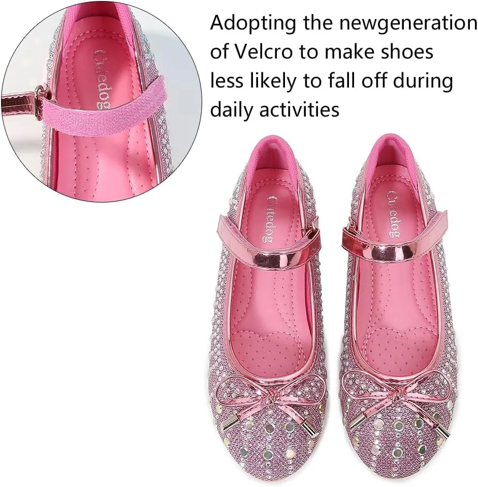 Girls Dress Shoes Prom Shoes Wedding Shoes Low Heel Glitter Toddler Shoes