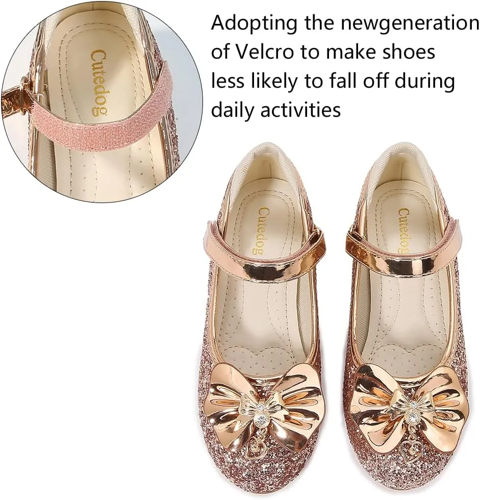 Girls Dress Shoes Prom Shoes Wedding Shoes Low Heel Glitter Toddler Shoes