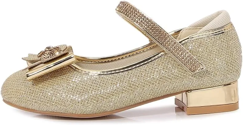 Girls Dress Shoes Prom Shoes Wedding Shoes Low Heel Glitter Toddler Shoes